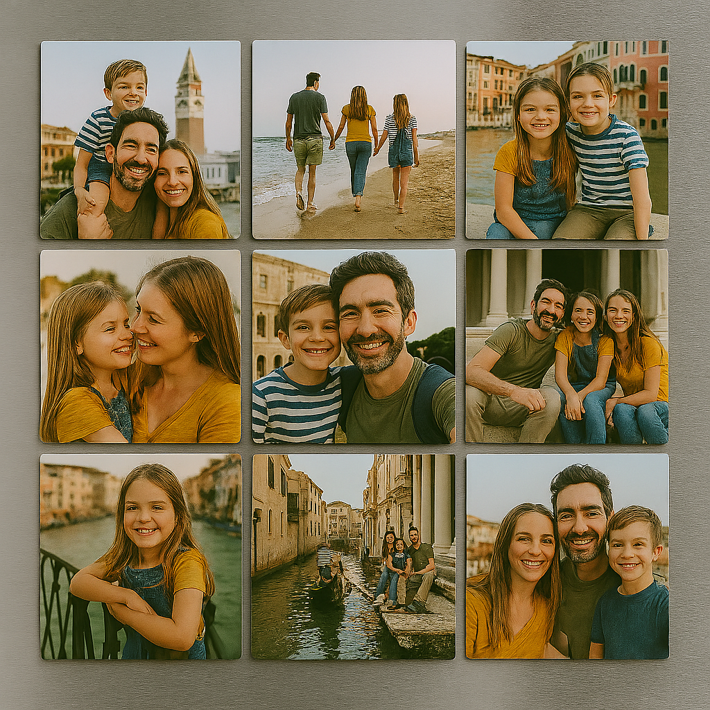 9 Custom 2"x2" photo magnets