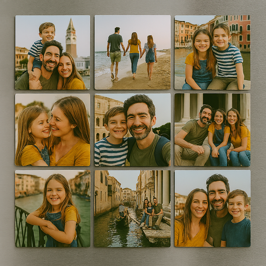 9 Custom 2"x2" photo magnets