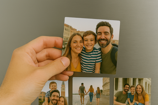 9 Custom 2"x2" photo magnets
